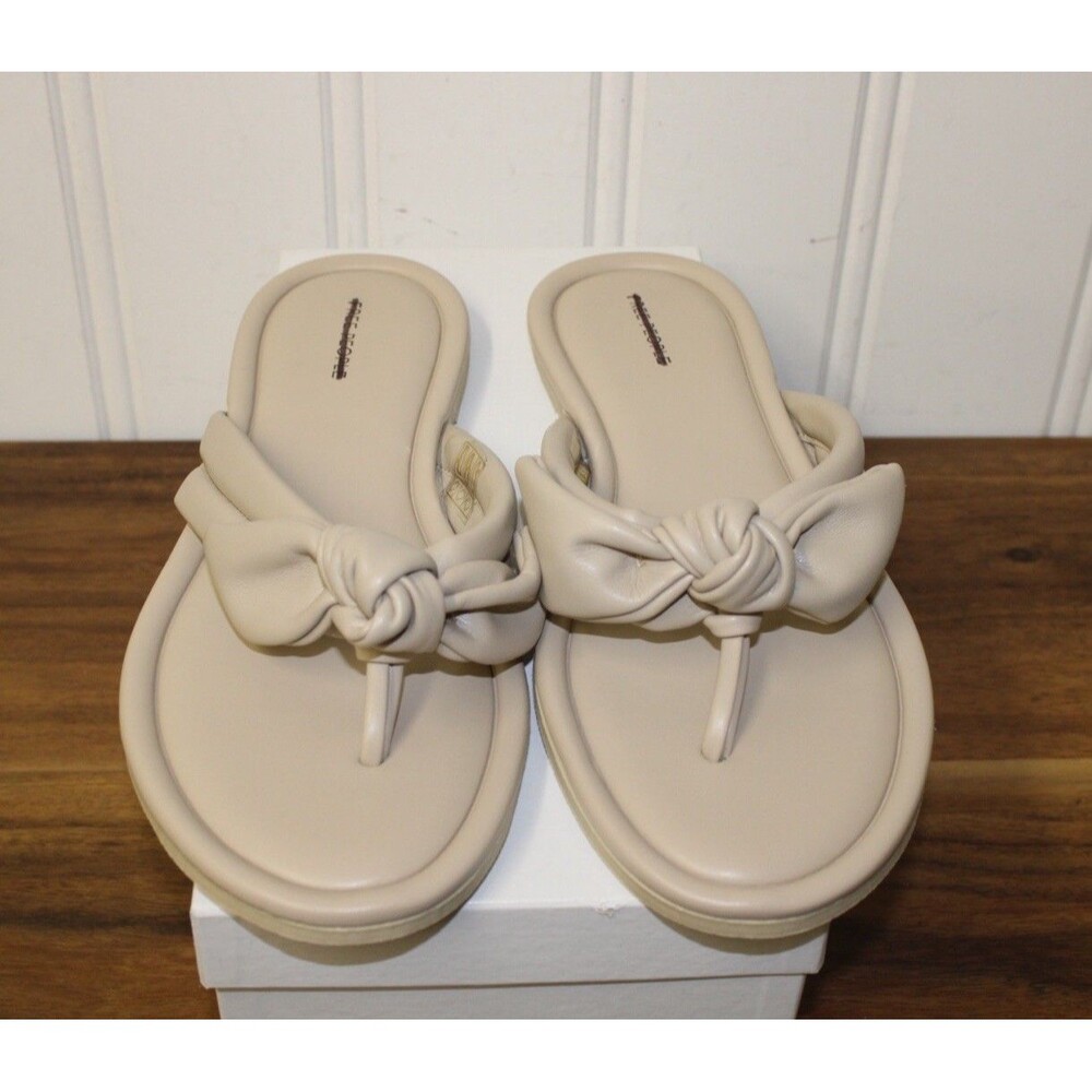 Free People Brynn Bow Sandals Tan Made in Italy‎ Boho Casual Size 41 10